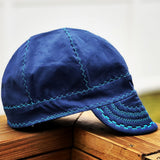 Navy with Teal Stitching Welding Cap