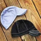 Black with White Stitching Welding Cap