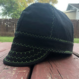 Black With Neon Green Stitching Welding Cap