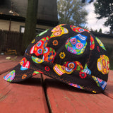 Sugar Skulls on Black Welding Cap