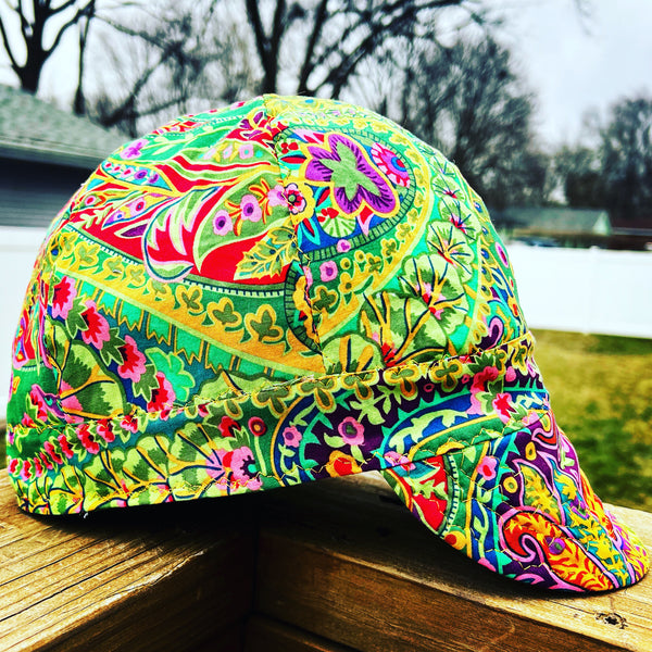 Green Paisley Welding Cap