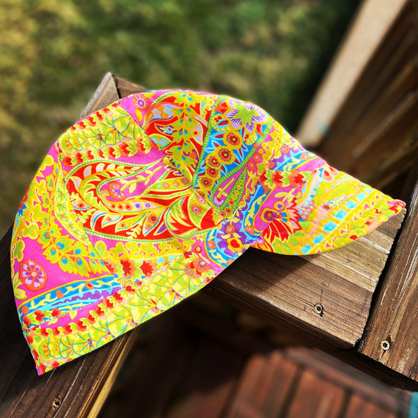 Yellow Paisley Welding Cap