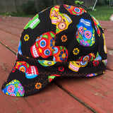 Sugar Skulls on Black Welding Cap