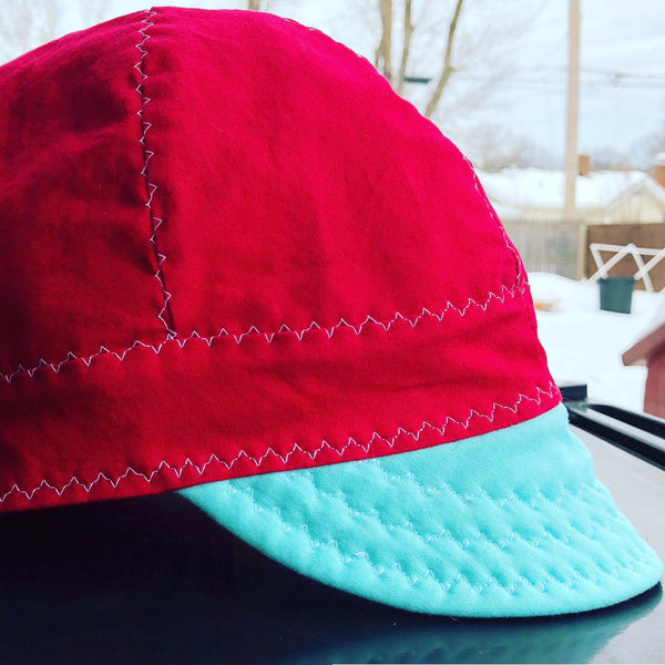 Magenta with Baby Blue Bill Welding Cap