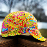 Yellow Paisley Welding Cap