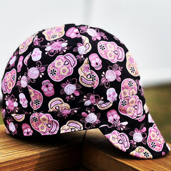 Pink Sugar Skulls Welding Cap