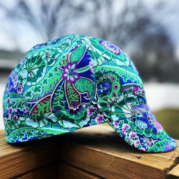 Teal Paisley Welding Cap