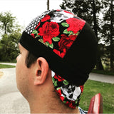 Skulls and Roses Cap with Black and White Complimenting Panels