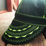 Black Welding Cap with Neon Green Stitching