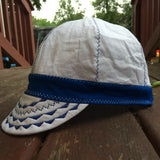 White Welding Cap with Royal Blue Stitching and Band