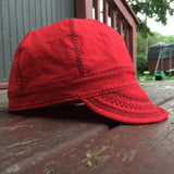 Red Welding Cap with Black Stitching