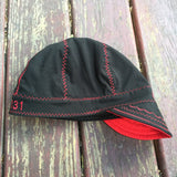 Black Welding Cap with Red Under Bill