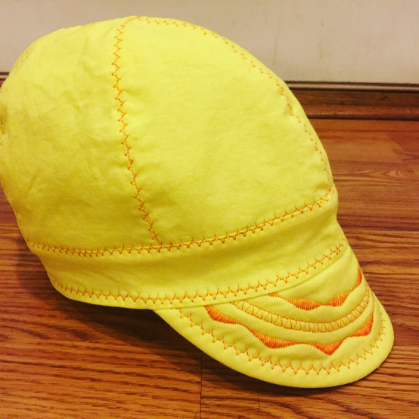 High Visibility Welding Cap Neon Yellow with Orange Stitching