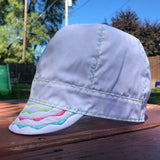 White With Multicolor Neon Stitching Welding Cap