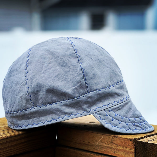 Grey with Royal Blue Stitching Welding Cap
