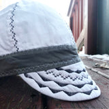 White with Grey Band and Stitching Welding Cap