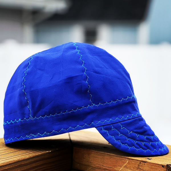 Blue/Purple with Teal Blue Stitching Welding Cap