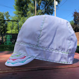 White With Multicolor Neon Stitching Welding Cap