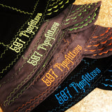 Black with Neon Teal Blue Stitching Welding Cap
