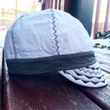 White with Grey Band and Stitching Welding Cap