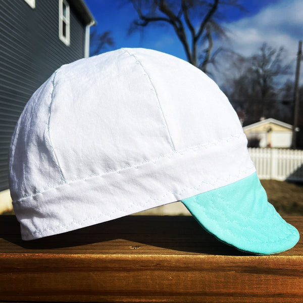 White with Baby Blue Bill Welding Cap