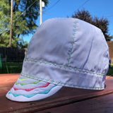 White With Multicolor Neon Stitching Welding Cap