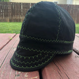 Black With Neon Green Stitching Welding Cap