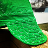 Green with White Stitching Welding Cap